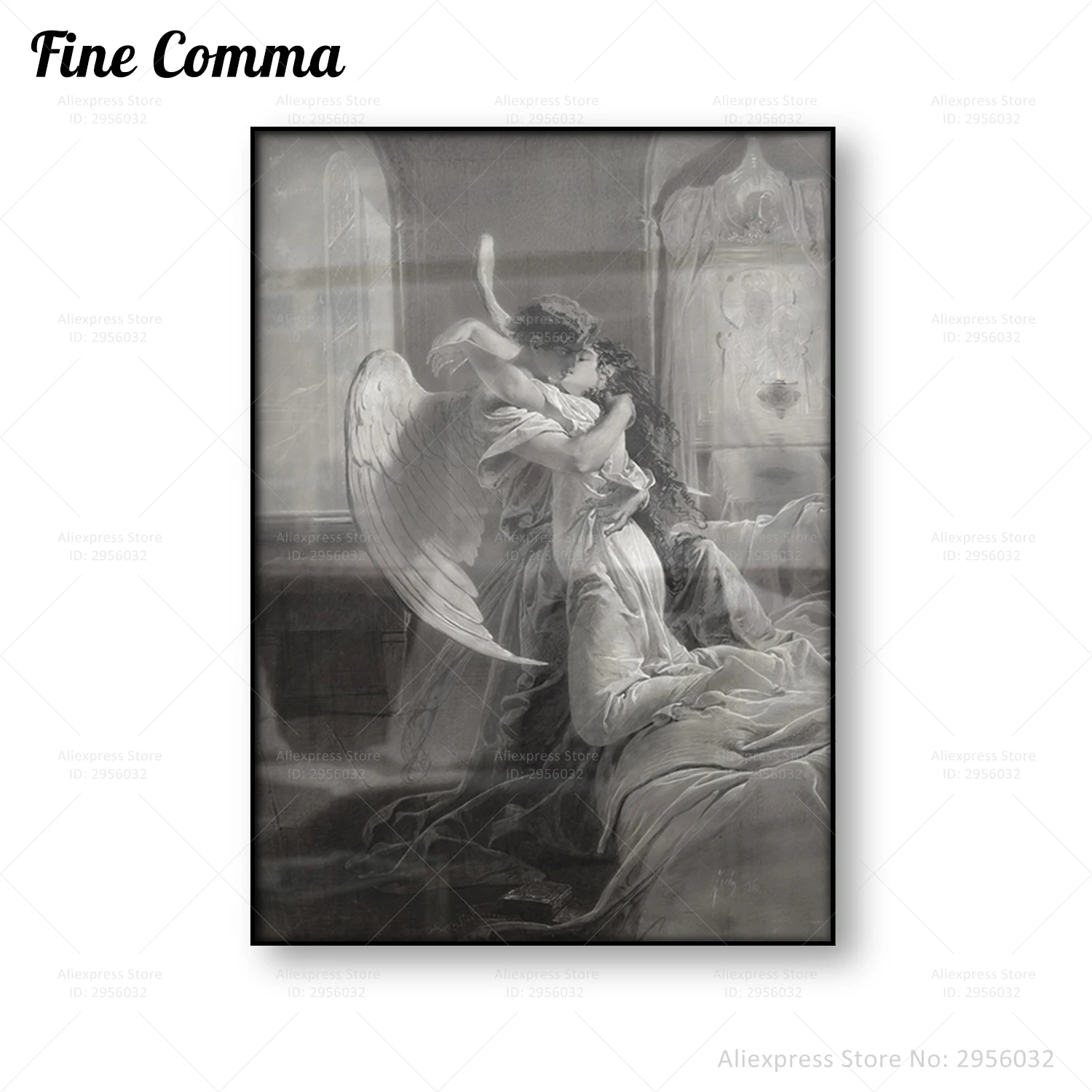 Поцелуй романтическая встреча Михали фон цзычи ВИНТАЖНЫЙ ПЛАКАТ Ангел обручи с