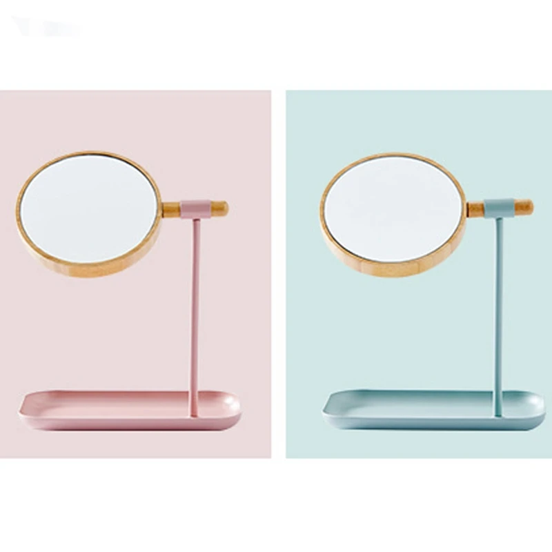 

Wooden Desktop Makeup Mirror Magnifying 360° Rotation For Makeup