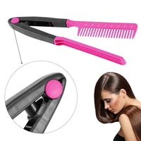 multifunction v shape flat hair styling straightening comb salon style tool dryer straightener curler styling comb diy