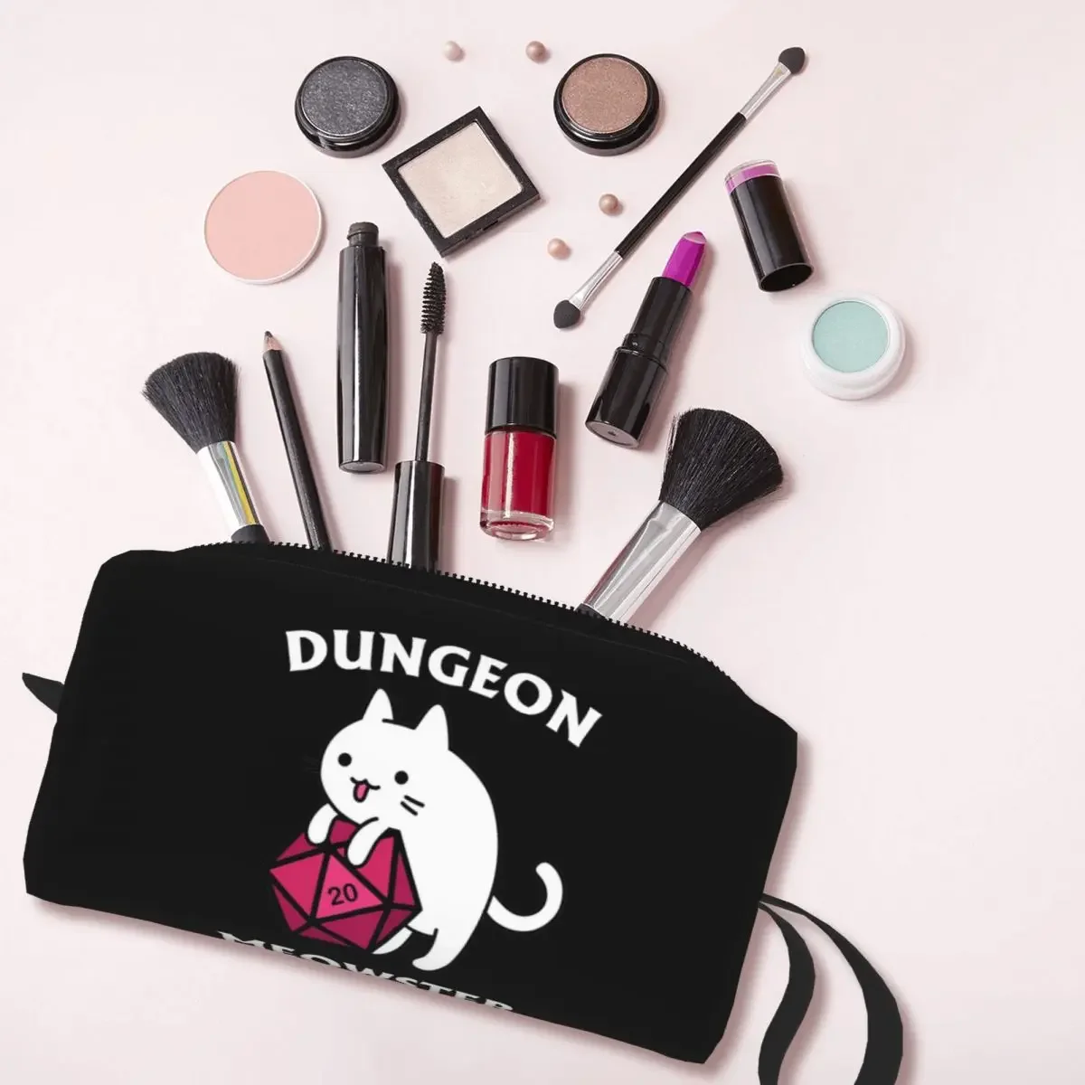 DnD Meowster большая косметичка на молнии дорожные косметички Dungeon Master Cat органайзер
