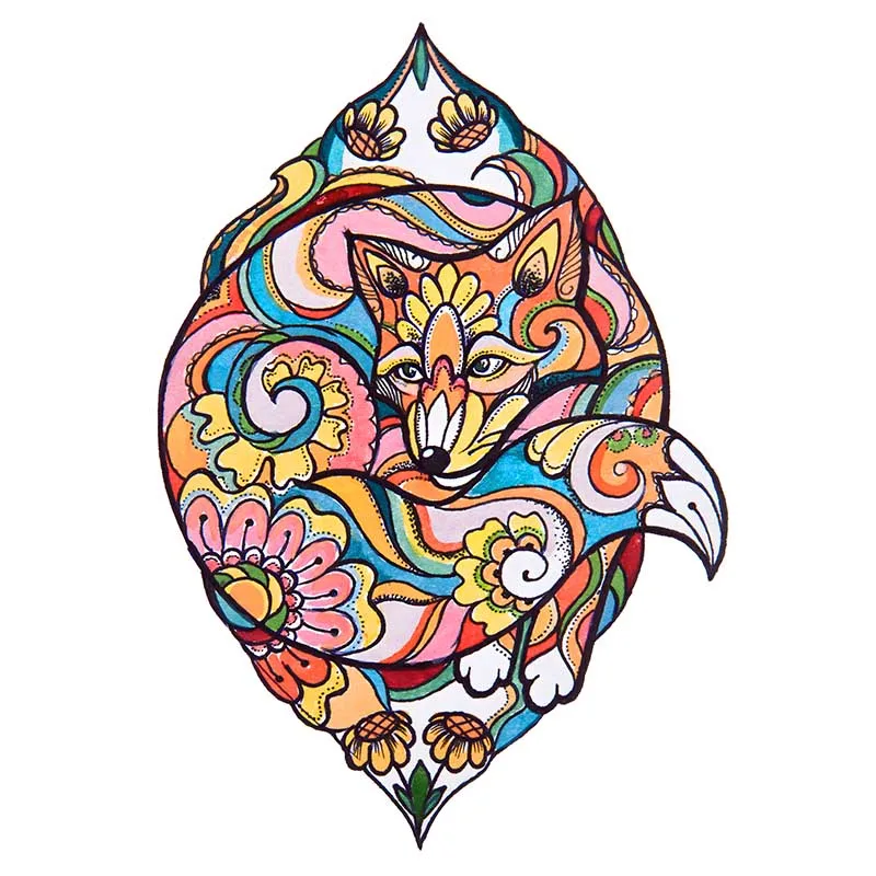 

Пазлы с животными инопланетянина, деревянные для детей и взрослых, изогнутые лисы неправильной формы, дизайн A3, A4, A5, Подарочная коробка, игр...