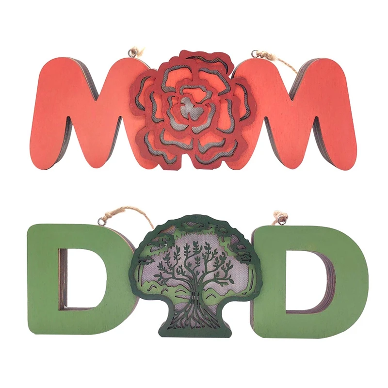 

2PCS Mother's Day Gift Father's Day Birthday Gift Room Decoration With Light MOM