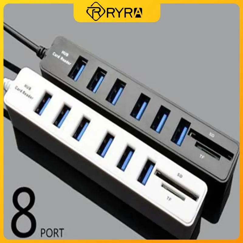 

RYRA USB Hub 2.0 Multi USB Splitter USB 2.0 Hub 6 Port Expander Adapter Micro TF/SD Card Reader Computer Accessories Hab For PC