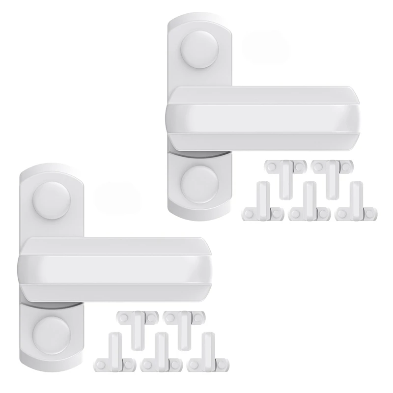 

12Pcs Safe Window Lock Sash Jammer T Shape Zinc Alloy Window Door Security Sash Lock Handle Latch Child Protection White
