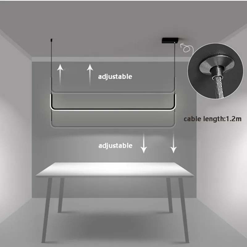Nowoczesne, minimalistyczne lampy wiszące LED czarne złoto możliwość przyciemniania na stół jadalnia kuchnia Bar żyrandol domowe lampki dekoracyjne Lustre 6 Nowoczesne, minimalistyczne lampy wiszące LED czarne złoto możliwość przyciemniania na stół jadalnia kuchnia Bar żyrandol domowe lampki dekoracyjne Lustre 6