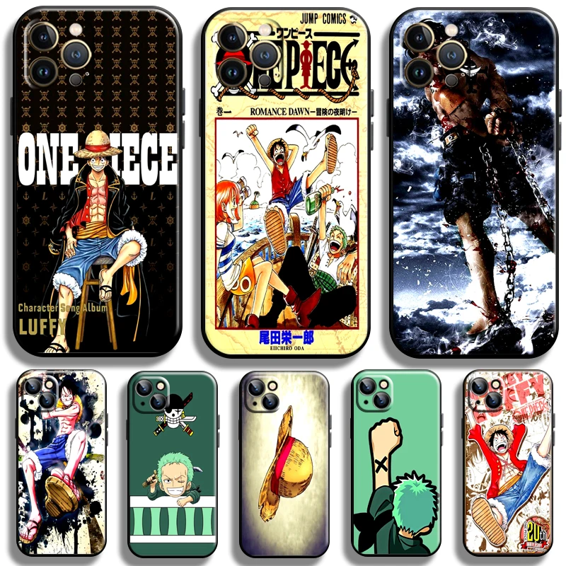 

Anime One Piece Luffy Zoro For Apple iPhone 13 12 11 Pro Max 12 13 Mini X XR XS Max SE 6 6S 7 8 Plus Phone Case TPU Soft Black