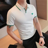 polo shirt men summer stritching mens shorts sleeve polo business clothes luxury men tee shirt brand polos