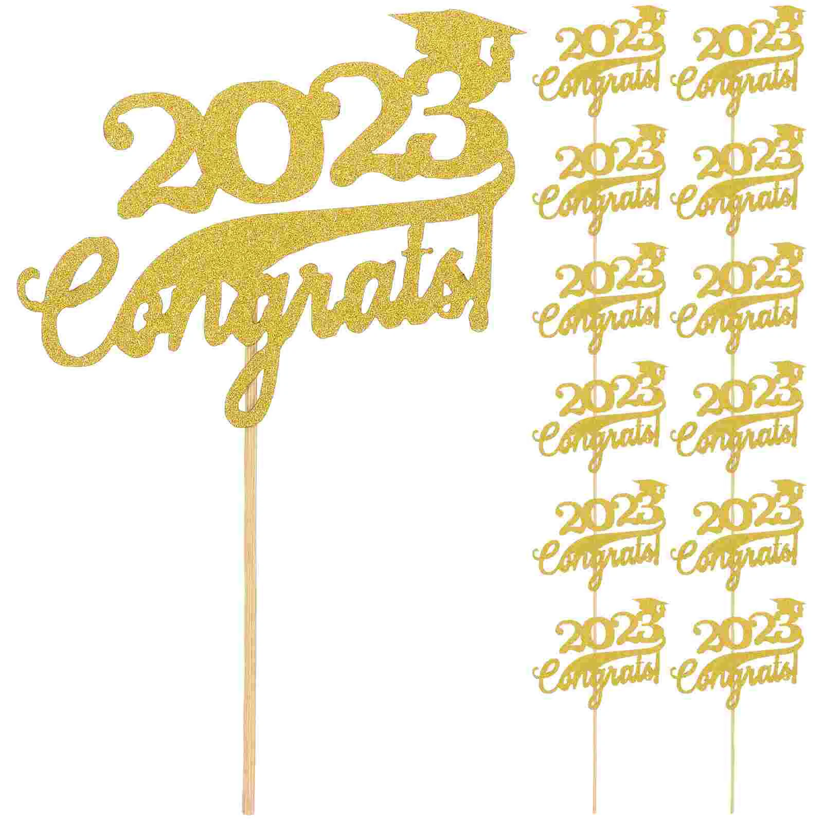 

Graduation Cupcake Cake Party Toppers Grad Picks Decortopper Classpick Favors Kindergarten Senior Appetizer Congrats Decorations