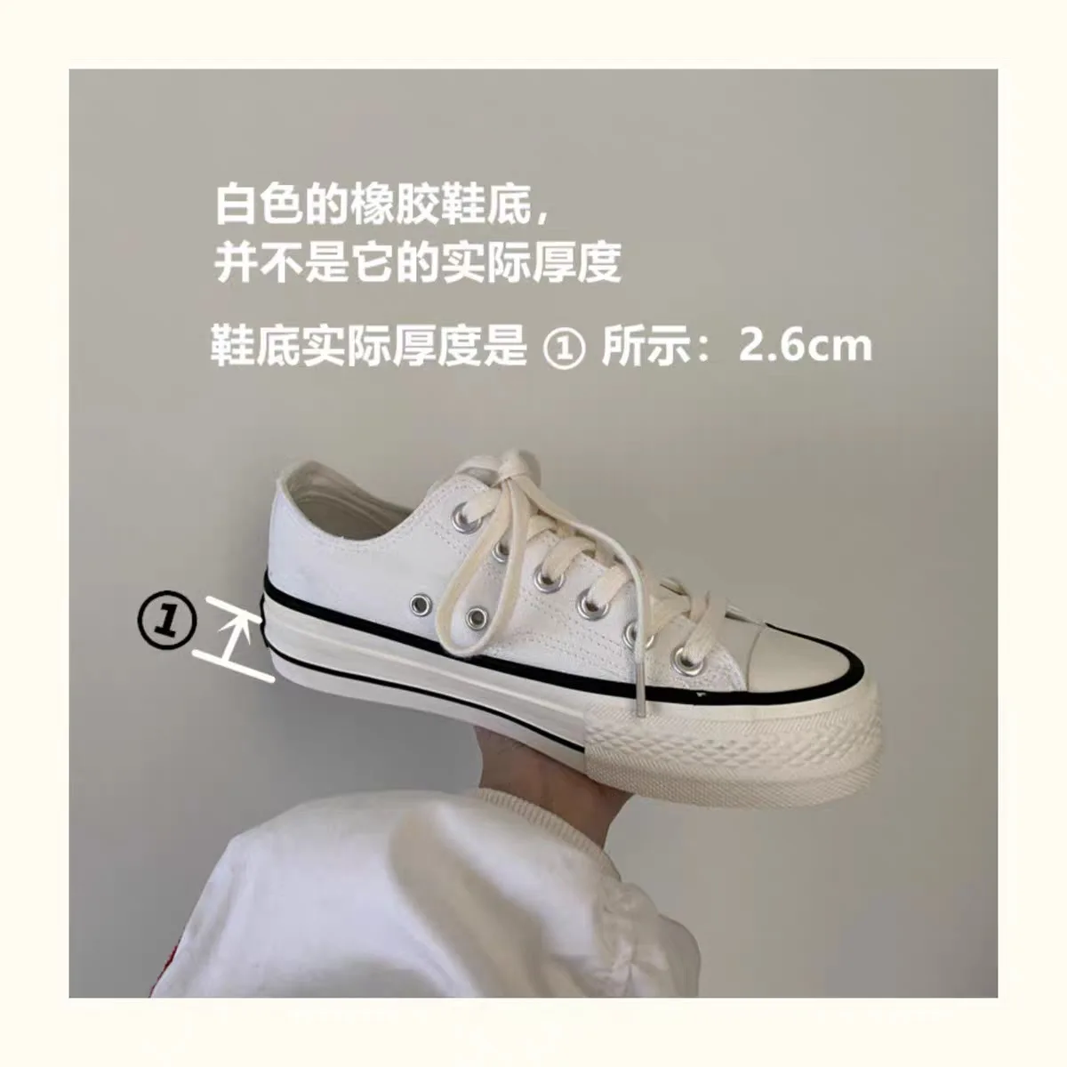 2023 Summer Women's Shoes Vulcanized Low Top Thick Sole Canvas Shoes Ins Versatile Tidal Increase Small White Board Shoes Women
