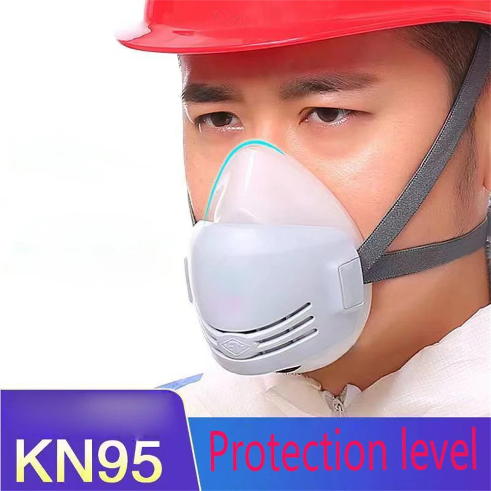 

Dust Mask +100pcs Filter Cotton Respirator Half Face Dust-proof Mask Anti Industrial Construction Dust Haze Fog Safety Gas mask