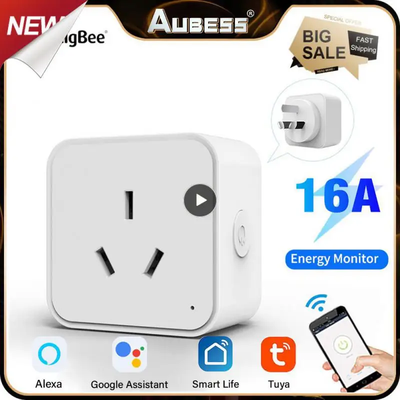 

1~9PCS Tuya Zigbee Smart Socket Voice Control Socket Outlet Smart Home Smart Plug Timing Function With Alexa Google Home