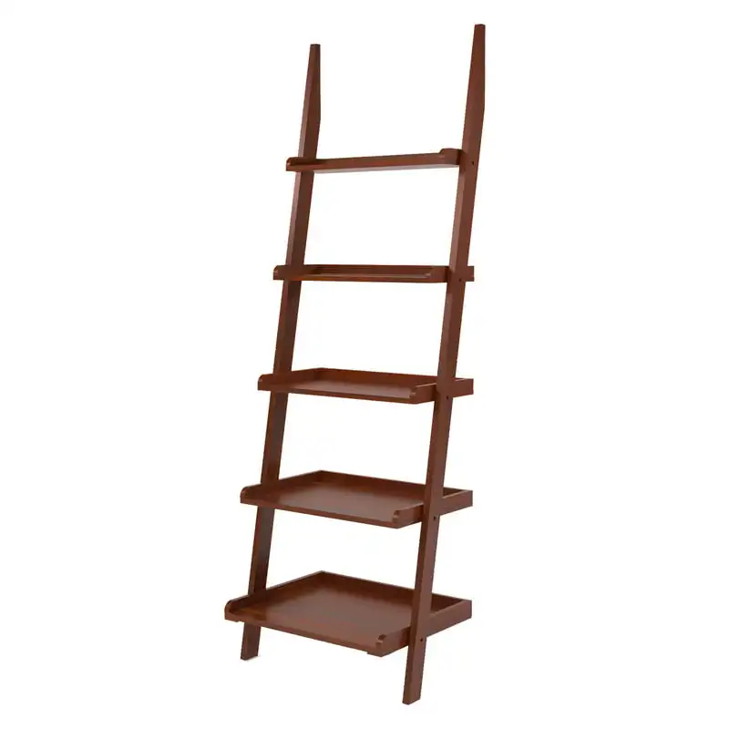 

Fast shipping Hillcrest Wood 5-Tier Ladder Bookcase, Cherry