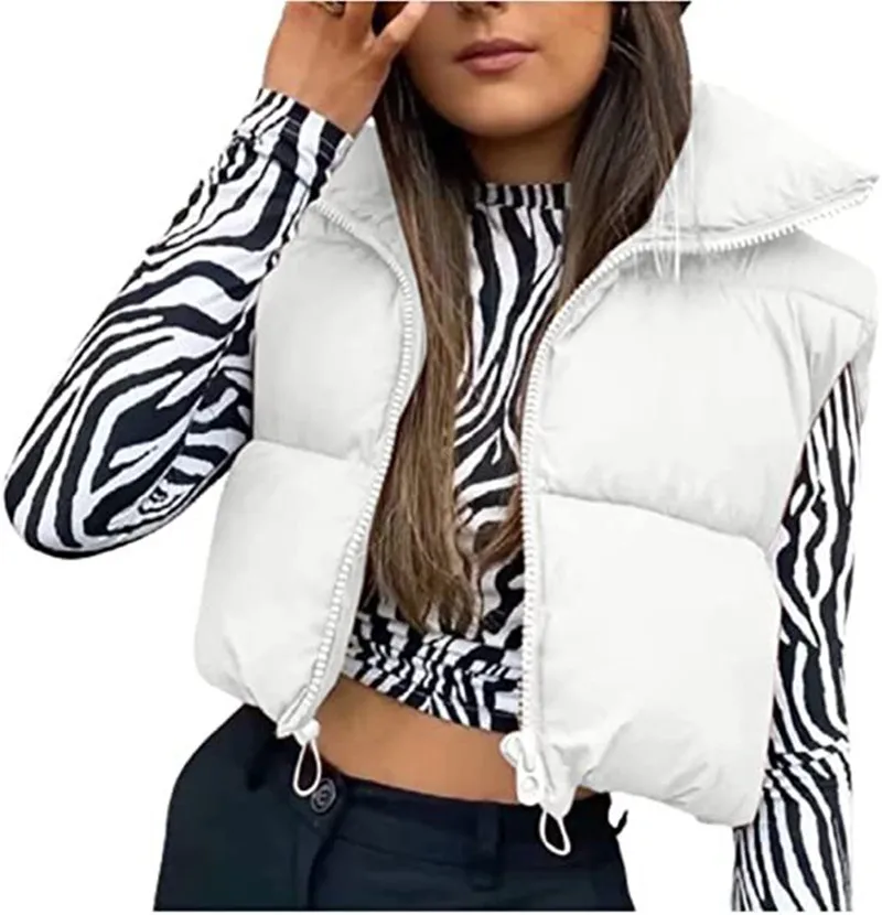 Fashion new cotton vest women's winter stand collar thickened cotton vest sleeveless bread jacket waistcoat women