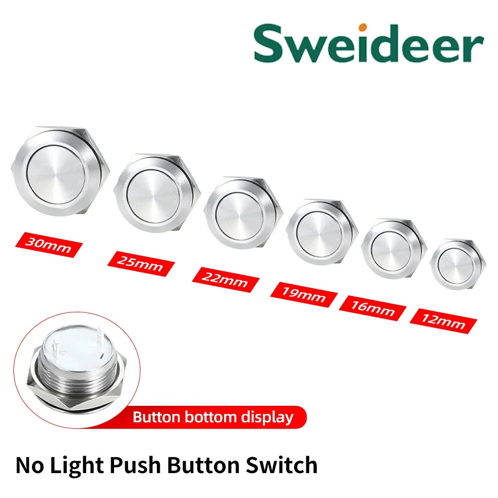 

Кнопочный переключатель Sweideer, нержавеющая сталь, красный, 12/16/19/22/25/30 мм