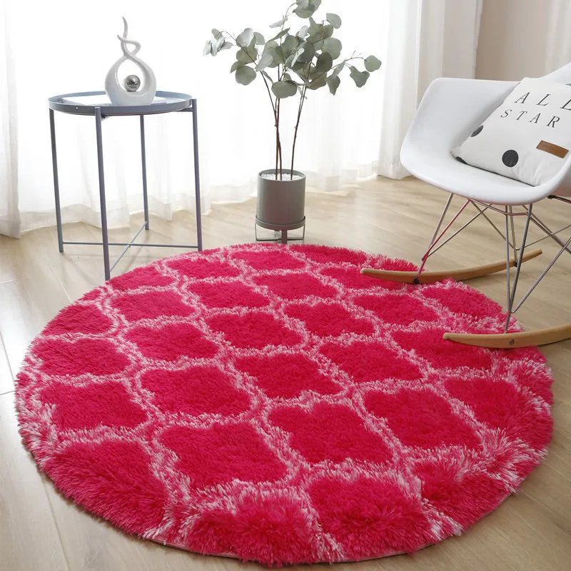 

Round40-200cm Fluffy Round Rug Carpets for Living Room Decor Faux Fur Rugs Kids Room Long Plush Rugs for Bedroom Shaggy Area Rug