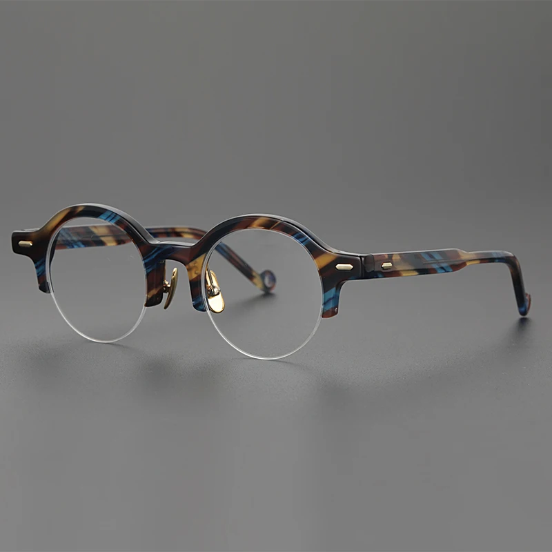 

Retro acetate glasses frame men high quality round handmade optical eyewear Myopia reading women prescription eyeglasses lentes
