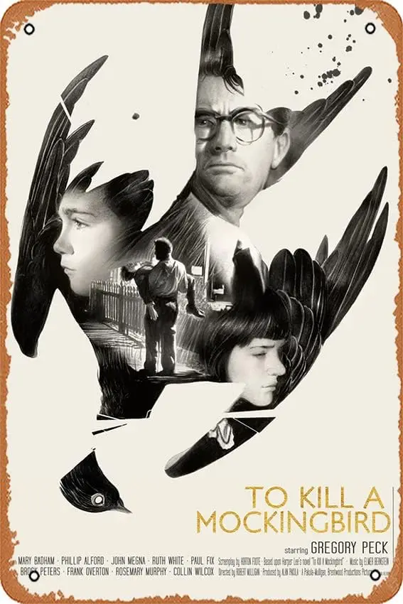 Muecddoa Movie Poster Retro Tin Sign To Kill a Mockingbird Art Classic Film Television Posters Man Cave Gift Wall A