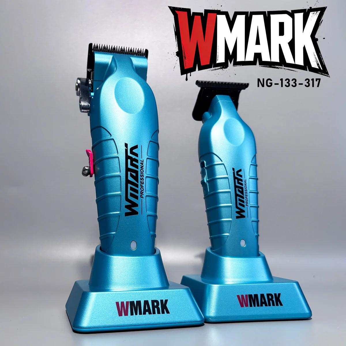 Фото Профессиональная высокоскоростная машинка для стрижки WMARK NG-133-317, набор из 2 предметов для парикмахеров, с DLC-лезвиями, электрический триммер для мужчин, для салонов №1