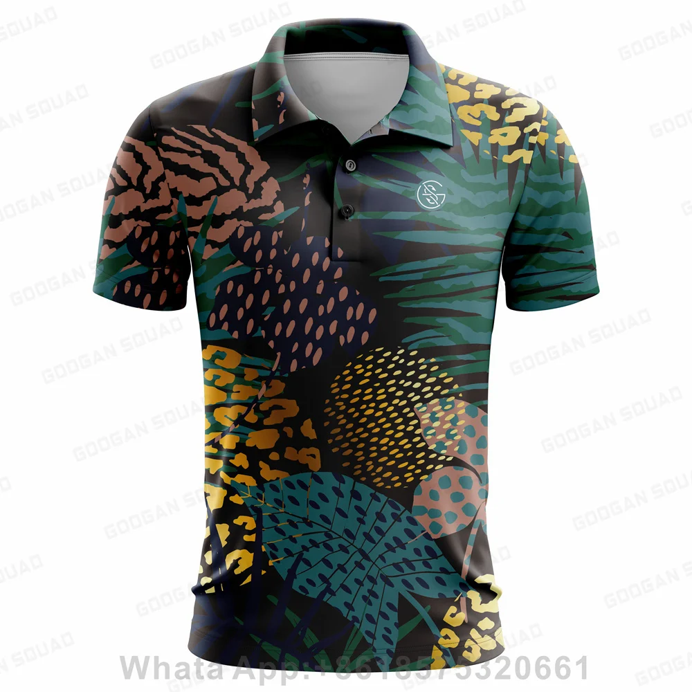Googan Squad Men's Outdoor Sports Polo Shirt Plus Size Short Sleeve Polo T-shirt Fishing Golf Clothing Quick Dry Casual Tops