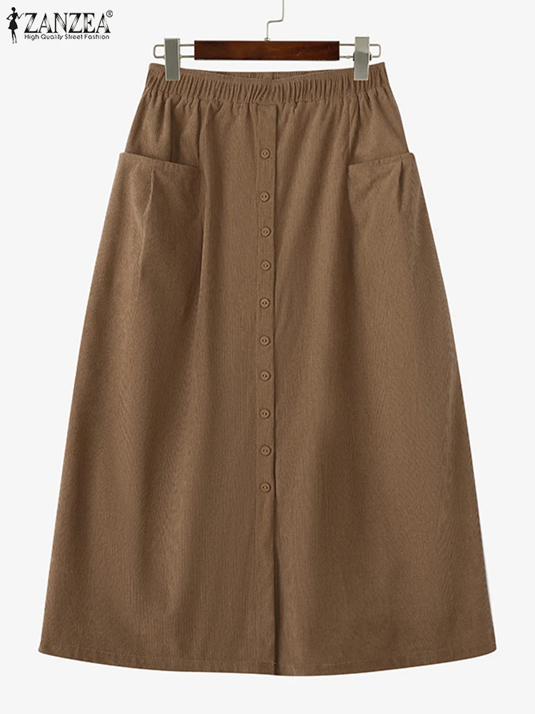Модные повседневные верхние юбки трапециевидной формы свободные Faldas Saia ZANZEA