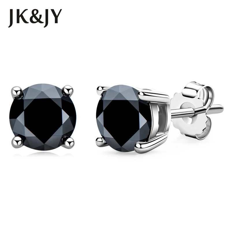 

Серьги-гвоздики круглые из серебра 925 пробы с муассанитом карат