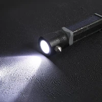 solar usb charging outdoor torch multifunction t6 led flashlight power bank with safety hammer cutter new hot mini handy