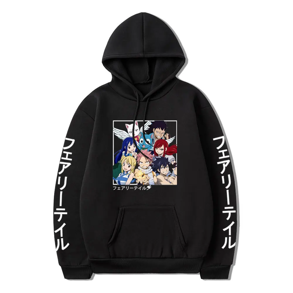 

Anime Fairy Tail Casual Hoodies Unisex Hooded Sweatshirt Cartoon Print Sweater Boys Girls Pullover Fleeces Long Sleeve Clothing