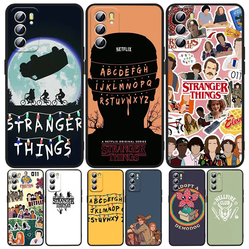 

Stranger Things Phone Case For OPPO A5 A9 A12 A1K AX7 A72 A52 A31 A53 A53S A73 A93 A94 A74 A16 Black Funda Cover Soft Back Capa