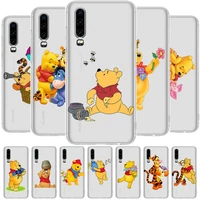 winnie the pooh anime transparent clear phone case for huawei honor 20 10 9 8a 7 5t x pro lite 5g etui coque hoesjes comic fa