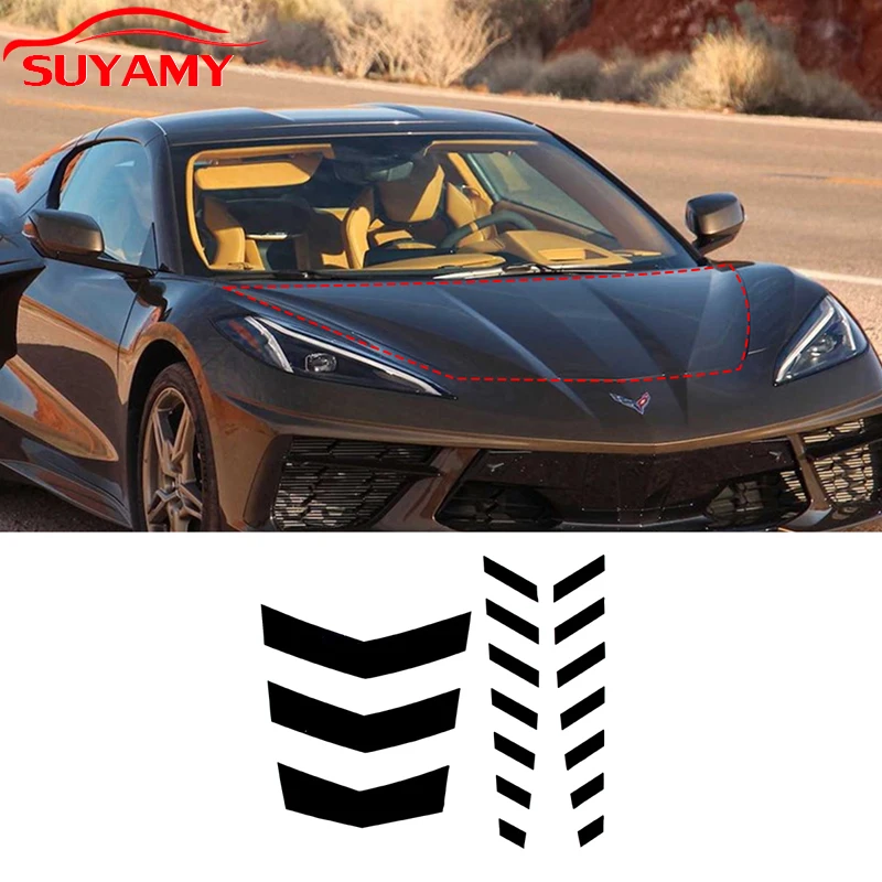 

Car Engine Hood Trim Sticker Arrows Style For 2020-2021 Chevrolet Corvette C8 Auto Exterior Accessories