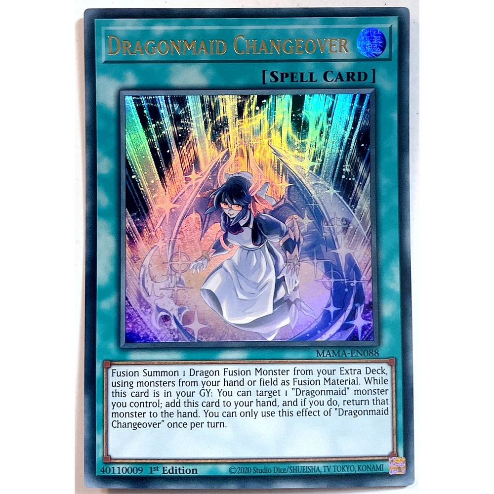 

Yu Gi Oh! Dragonmaid Mystic Fighter коллекционная карточка для игры, Ранняя Классическая карточка, Аниме периферийные детские игрушки