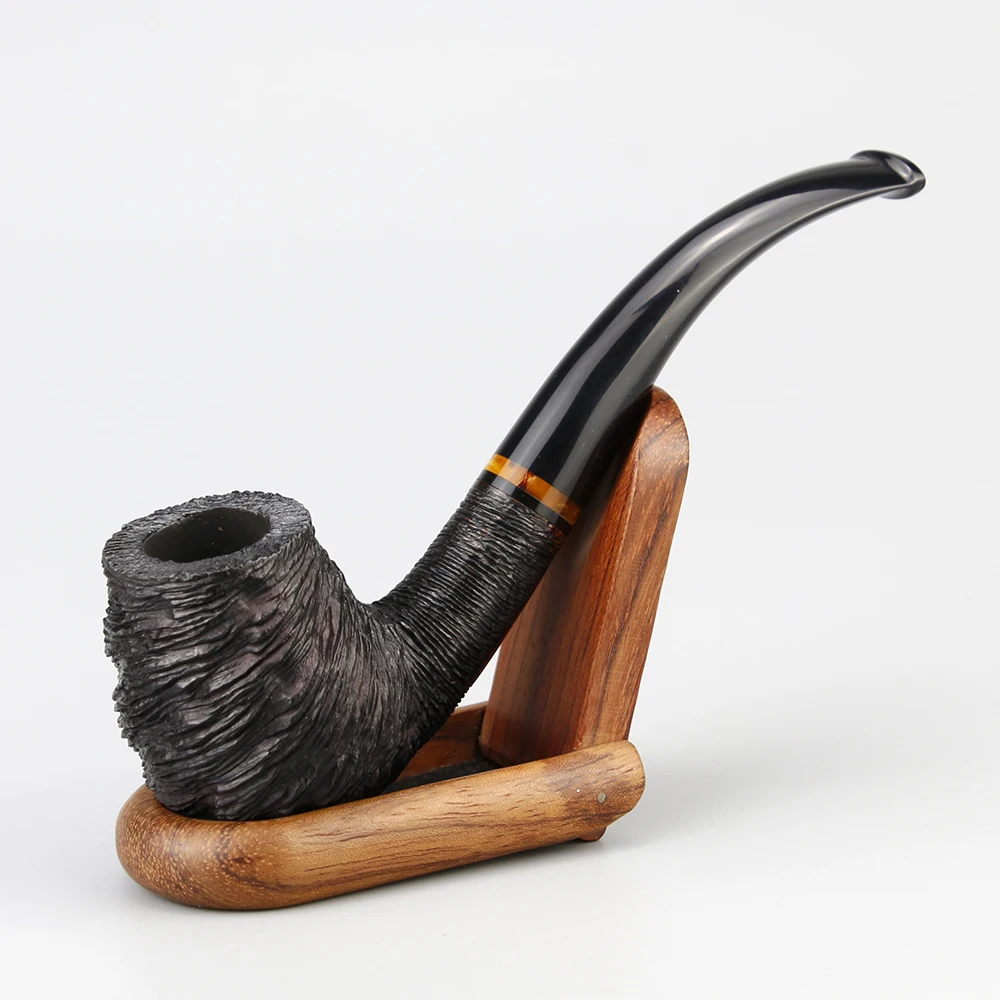 

Classic Black Briar Pipe Random Engraved Briar Wood Pipe 9mm Filter Smoke Tobacco Pipe free tools gift set Briar Smoking Pipe