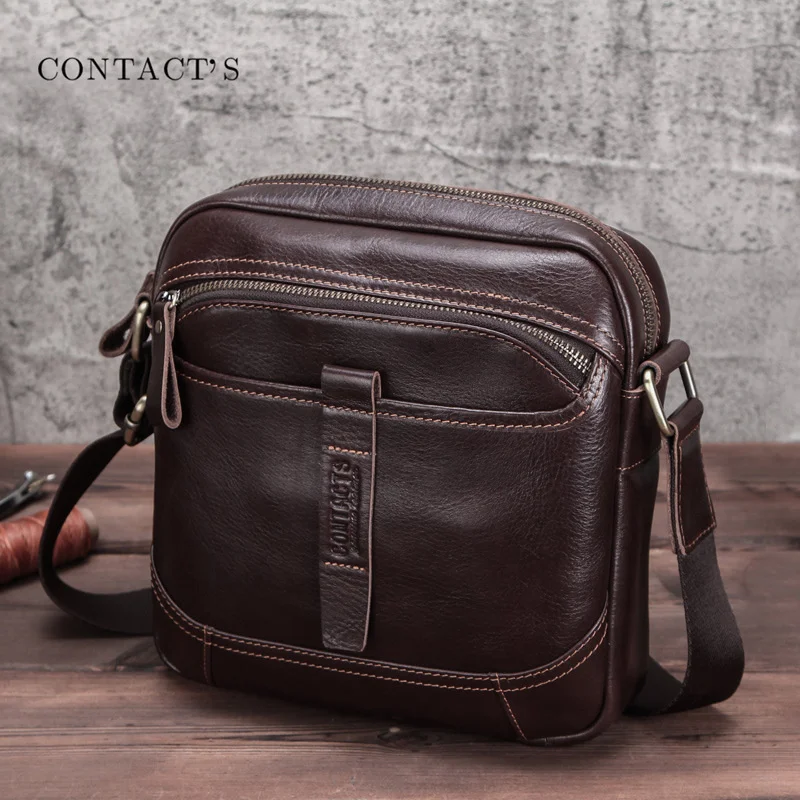 New Cowhide Men's Cozy Fashion One Shoulder Bags Genuine Leather Trend Multifunctional Crossbody Bag High Quality Casual Handbag