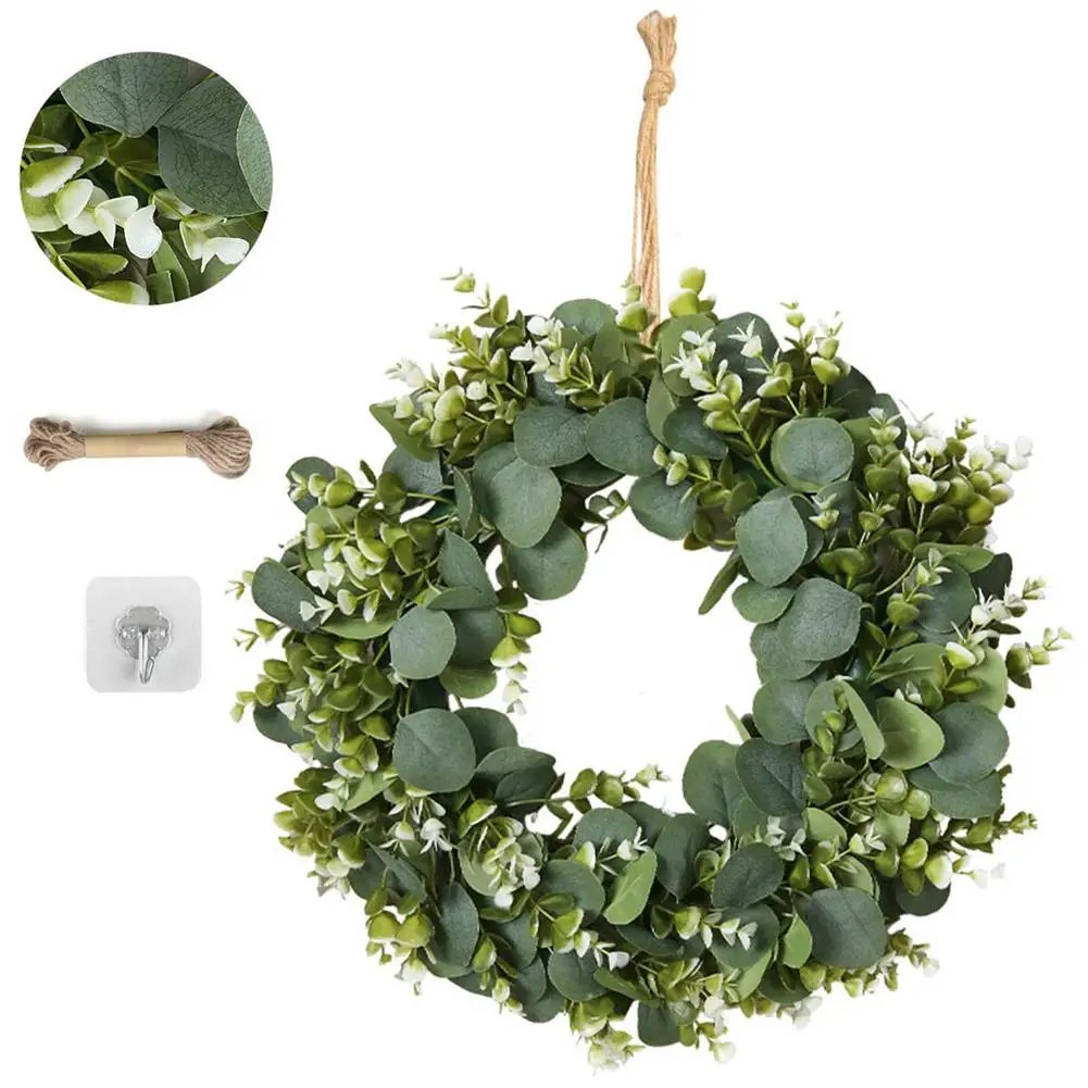 Рождественский венок искусственный эвкалипт искусственные зеленые листья