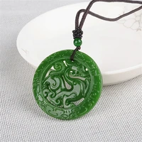 hot selling natural hand carve hetian hollowed out zodiac dragon jasper pendant necklace fashion accessories men women luckgifts