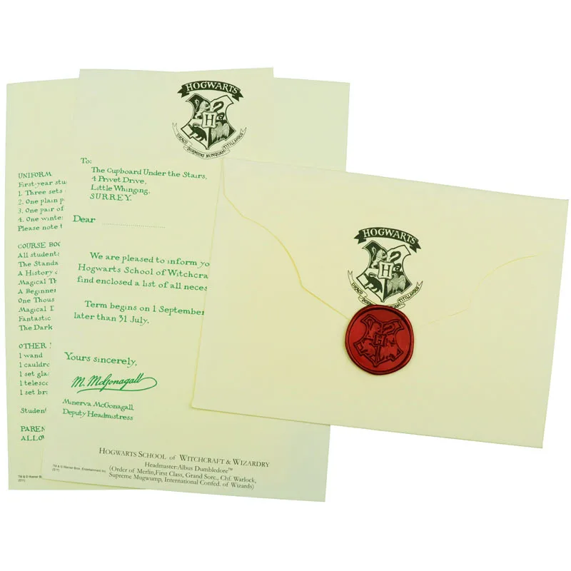 Косплей Гарри госписное письмо Хогвартс Школа Ведьма и волшебные горшки госписное письмо Мародер коллекция реквизит