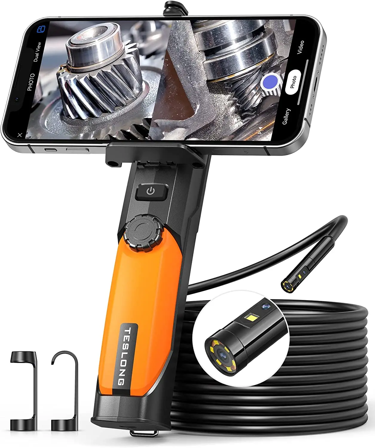 Dual Lens Wireless Endoscope, 2.0MP HD Inspection Camera, IP67 Waterproof Wifi Borescope Camera for iPhone & Android-16.5 FT