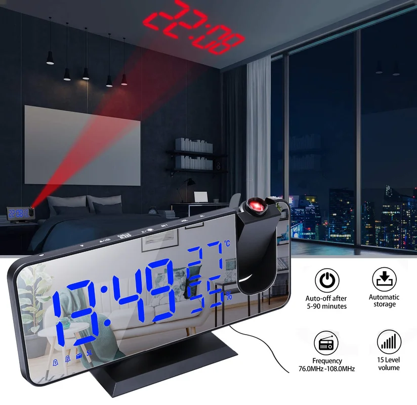 Обновленные настольные электронные флип-часы Будильник цифровой проектор