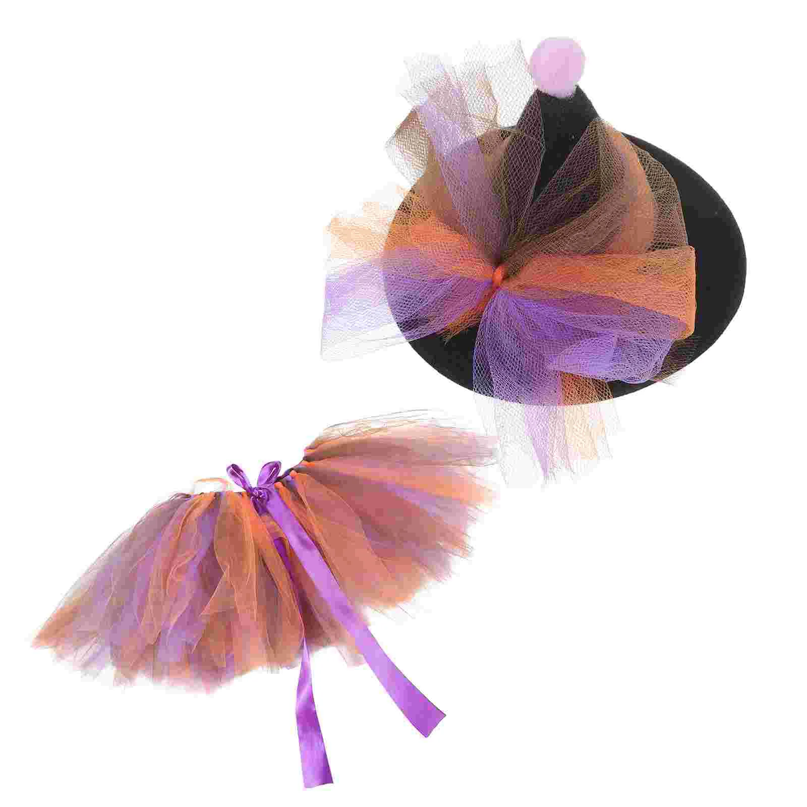 

1 Set of Carnival Tulle Formal Caps Girl Tutu Formal Caps Hat Set Decorative Formal Halloween