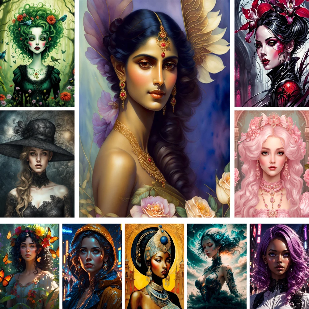 Набор Для Вышивки Крестом сделай Сам Женский Портретный Художественный Принт