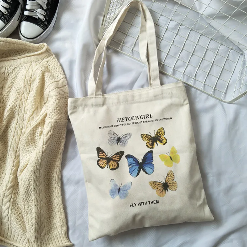 

Summer Vintage New Cartoon Ulzzang Sweet Harajuku Large Capacity Canvas Ins Women's Shoulder Chic Korean Bag