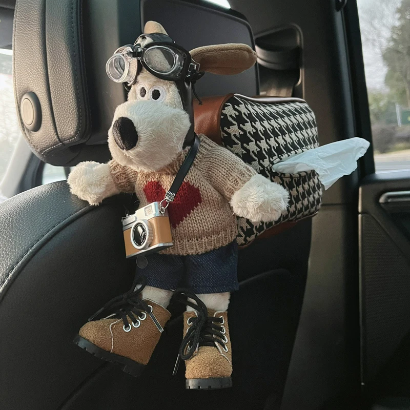 

Автомобильный органайзер для салфеток, подвесной подлокотник для украшения интерьера мультяшной собаки, коробка для хранения, автомобильный присоска, милый автомобильный аксессуар, декор 2023