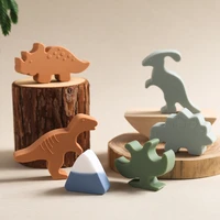 montessori 3d toy babe silicone dinosaur cognitive puzzle child shapes puzzle teether educational game toy for baby bathing gift