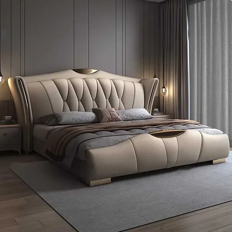 Высококачественная скандинавская двуспальная кровать водонепроницаемая черная