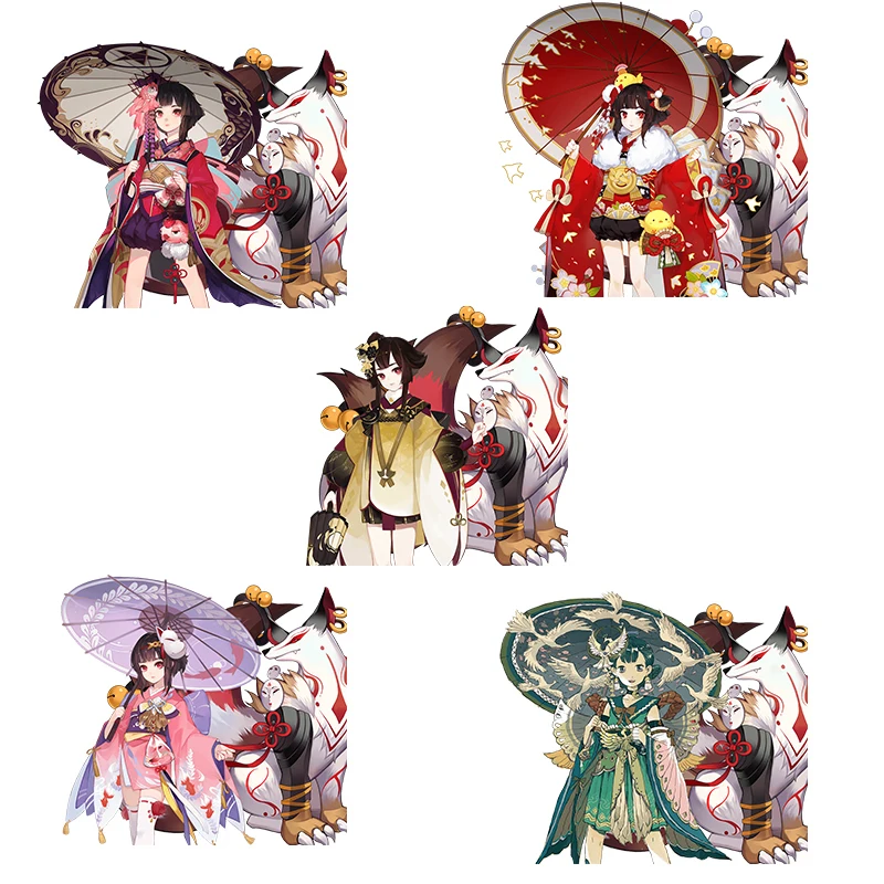 

Striped Onmyoji Heat Transfer washable Iron On Patches DIY Solid Color Sweater T-shirt Can Be Customized Animation Game Printing