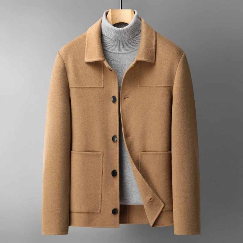 

High Quality Men Handsome Trend Business Autumn and Winter Fashion Double-sided Wool 100% Cotton Thick （Winter) Men Jacket