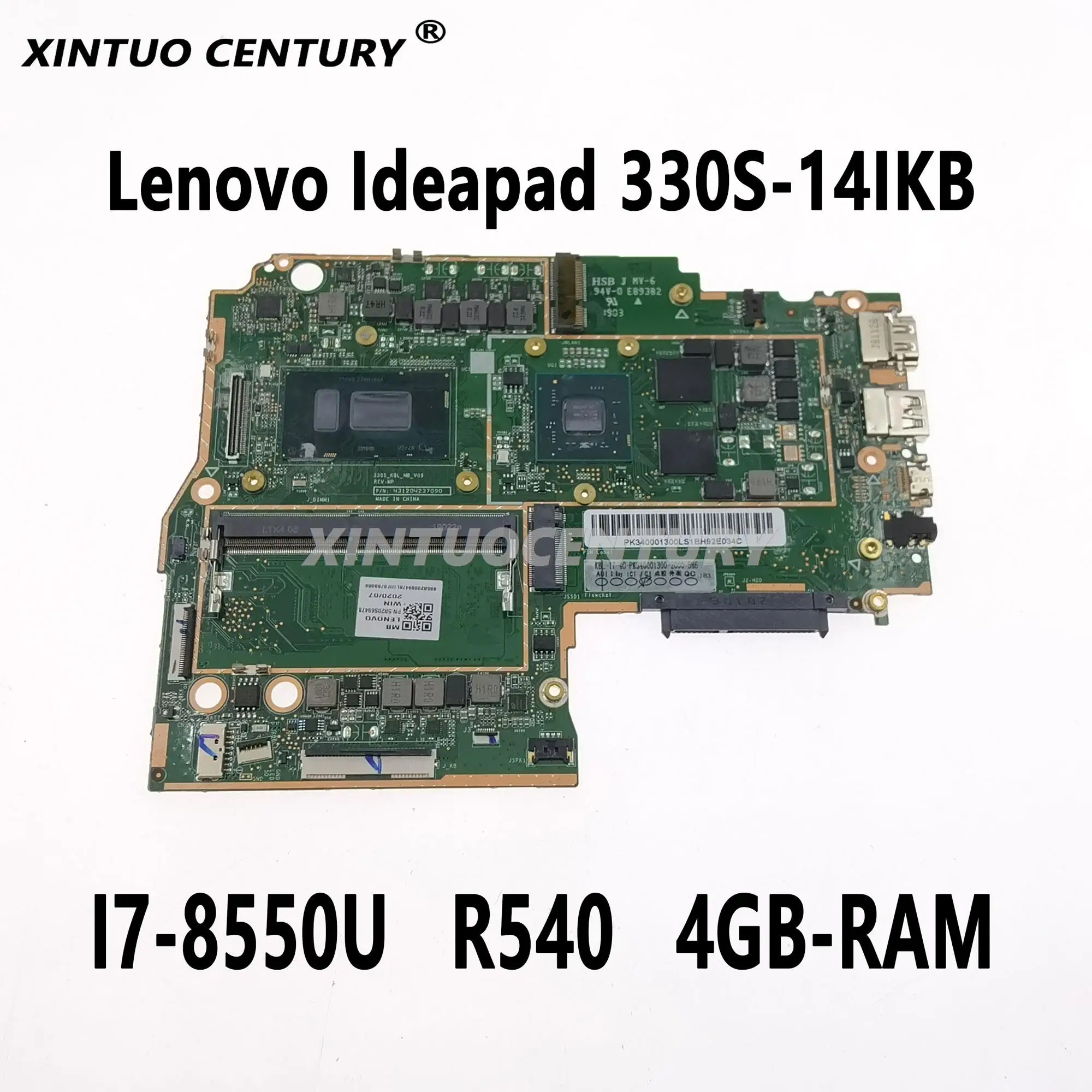 

For Lenovo Ideapad 330S-14IKB laptop motherboard with SR3LC CPU I7-8550U GPU R540 4GB 4GB-RAM 100% test work