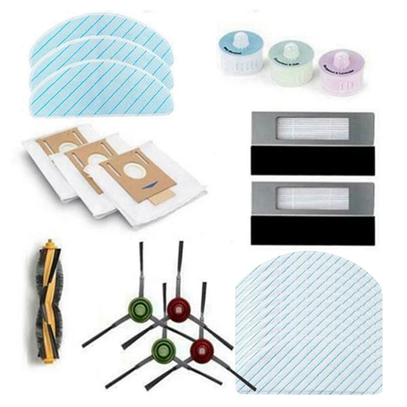 

Roller Main Brush Filter Side Brushes Washable Mop Rag Fragrance Capsules Dust Bags for Ecovacs T9 T9MAX POWER Vacuum