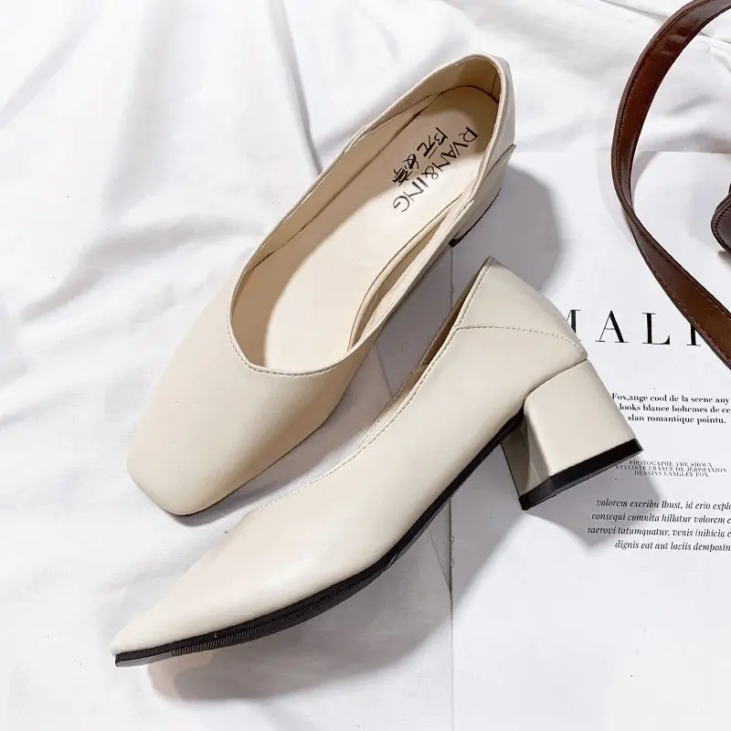 

2022 new women's fashion sweet light brown blue high heels women's Classic Beige black comfortable