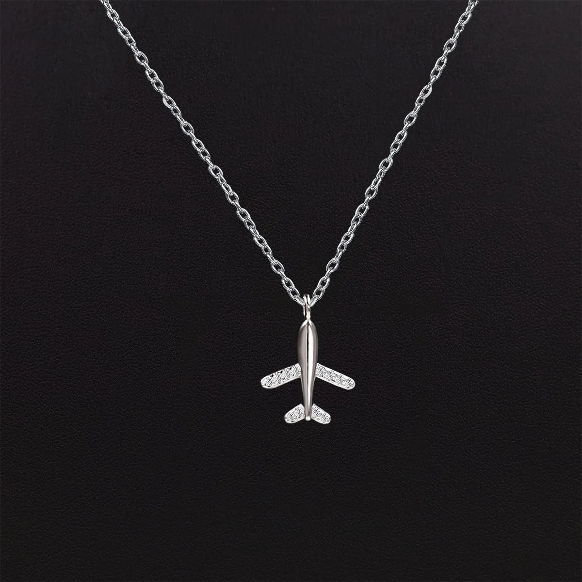 Ожерелье Falari с подвеской в виде самолета или реактивного истребителя/серьги из